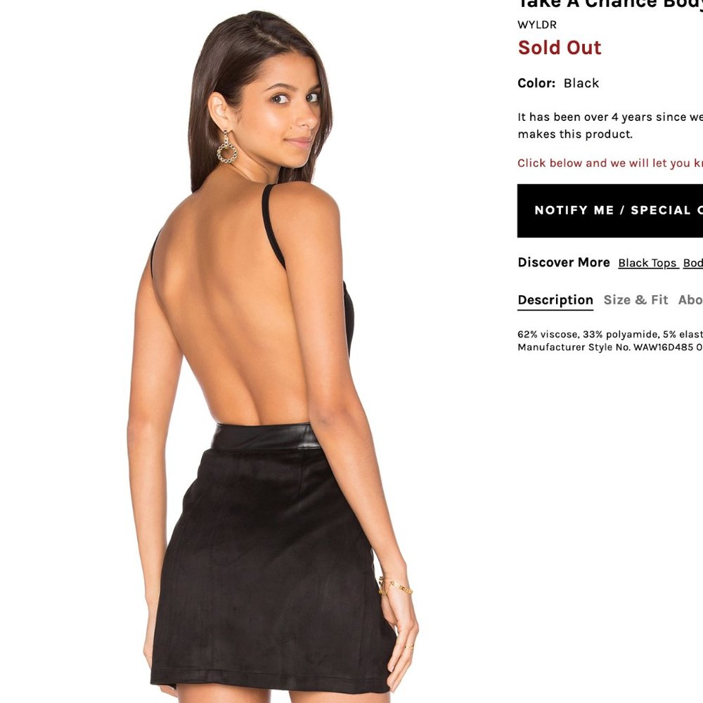 WYLDR Black Backless Top